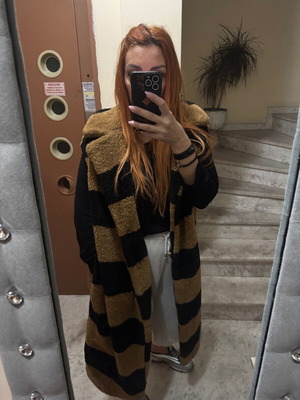 Max Mara Style Long Vest like new with cover, black and brown