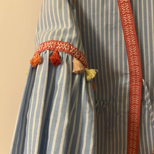 Zara boho style shirt with tassels like new, multicolor