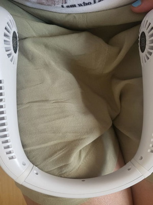 Neck fan like new with 5 adjustable air speeds, USB charging