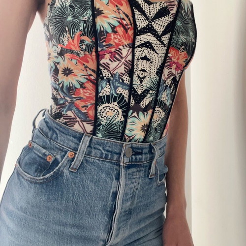 Bershka bodysuit small used, multicolor