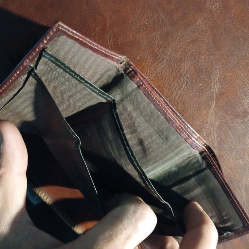 Leather wallet used, brown
