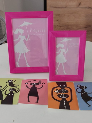 Photo Frame Set with 4 Collectible IKEA Art Cards, like new