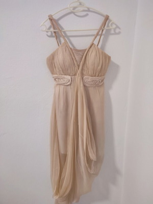 Allure dress midi formal used, beige, size S