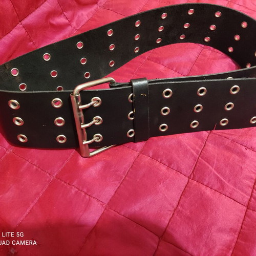 Croute de Cuire France belt like new, black, length 112 cm