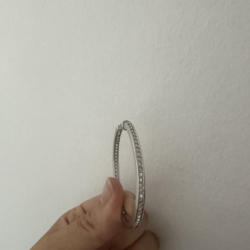 Swarovski large hoop earrings like new, 5 cm, crystal decorated