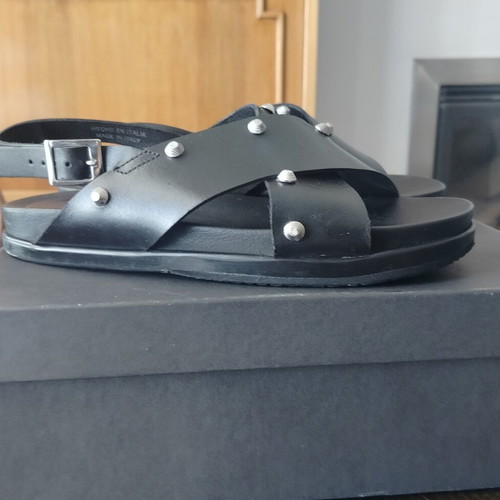 Sisley leather sandals size 38 used, anatomical footbed, black