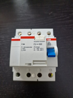 ABB F364 Residual Current Relay 4P 40A 30mA Type AC new