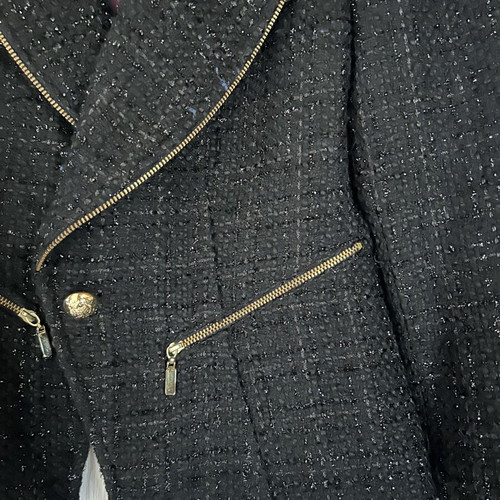 Passager tweed jacket black with gold details, used, size S