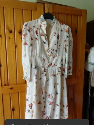 Raxevsky Silk Dress new, beige with dragonfly print