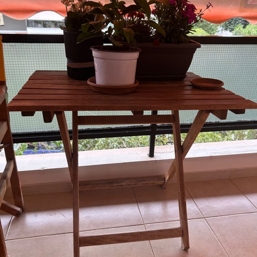 Wooden veranda table used