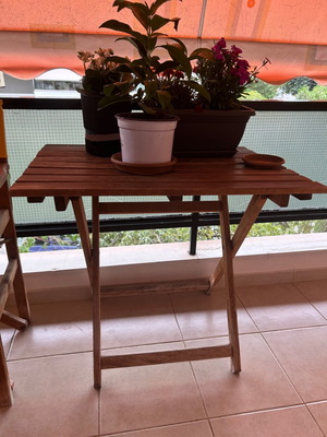 Wooden veranda table used