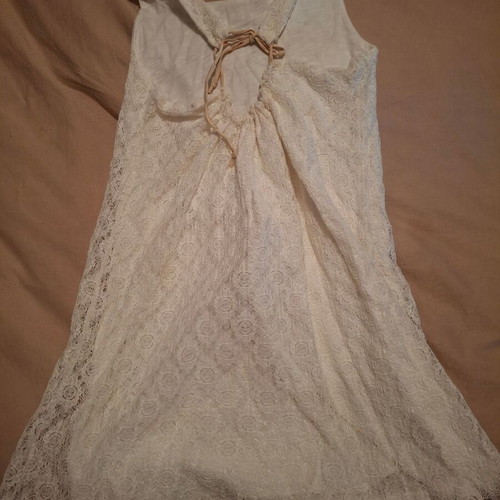 White blouse for girl 12 years new with embossed texture and open back