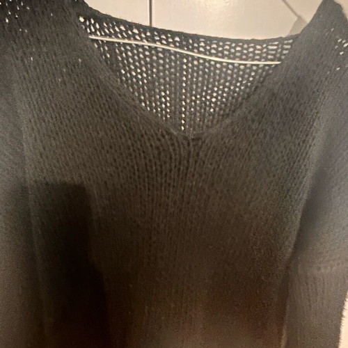 Knitted black blouse one size used with buttons
