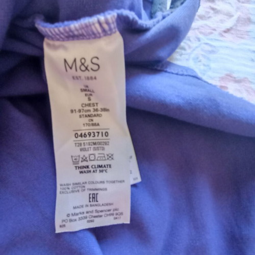 Marks & Spencer Modern Essentials Polo shirt small used, purple, 100% cotton