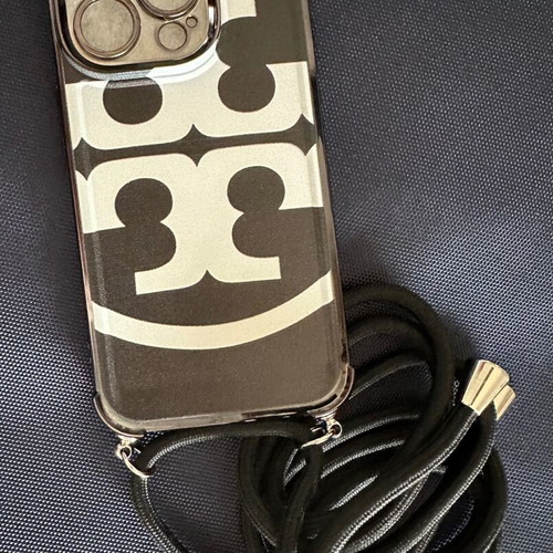 IPhone 14 Pro case with cord new, black and white design