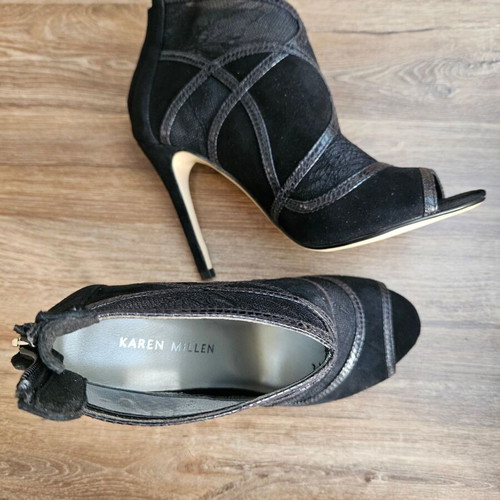 Karen Millen women's Peep-Toe boots size 37 new, black