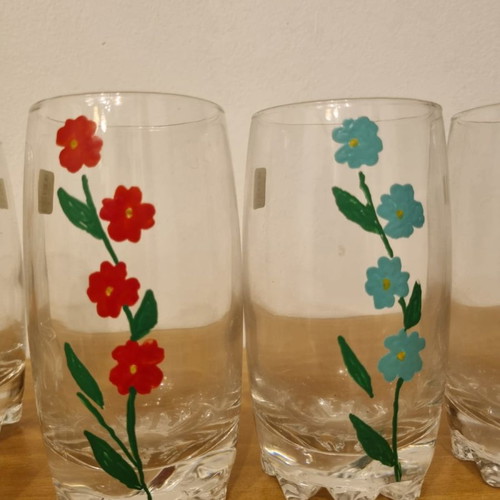 Vintage Italian water glasses used, set of 6