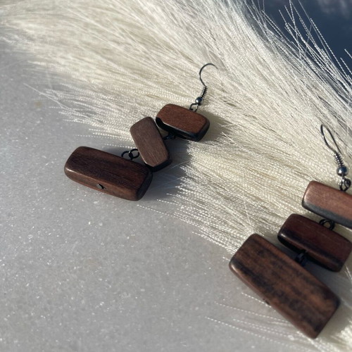 Handmade wooden earrings new