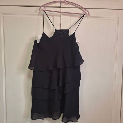 Black dress with ruffles size S, new