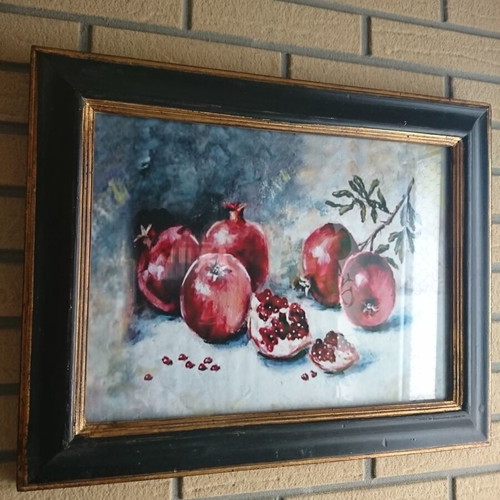 Framed print painting with wooden frame 40×50 like new