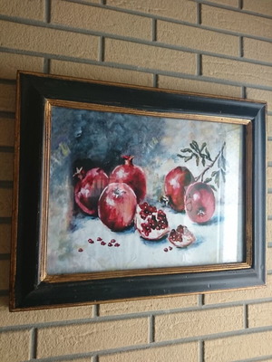 Framed print painting with wooden frame 40×50 like new