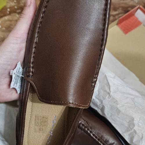 Cabrini men's leather moccasins new, dark brown, size 43