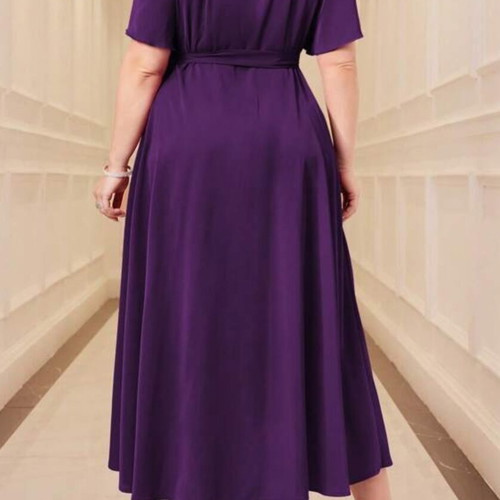 Purple wrap dress Shein like new, size -  9,00 - Vendora.cy