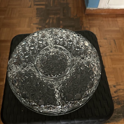 Glass nut serving dish like new