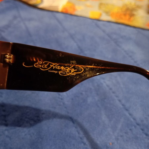 Ed Hardy Unisex Vintage Sunglasses like new, black and brown