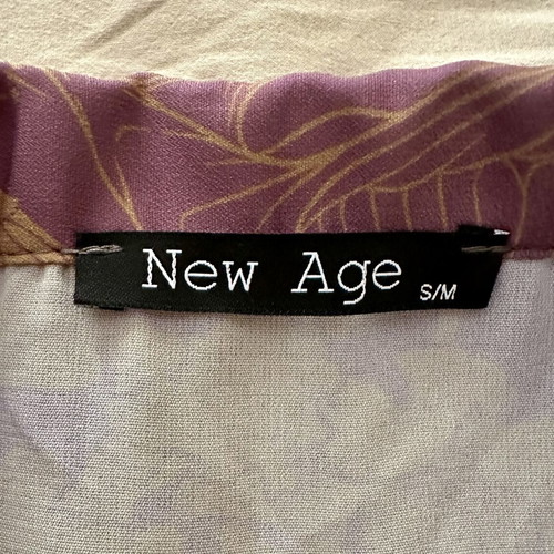 New Age floral jumpsuit S/M like new, purple with gold design