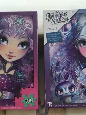 Nebulous Stars puzzles with glitter, 2 pieces, 100 pieces, like new