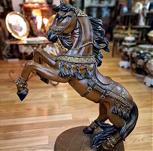 Διακοσμητικό άλογο από πάστα ρητίνης και ξύλο