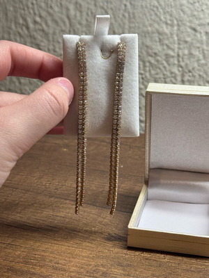 Princess earrings stainless steel silver with gold, new with impressive design