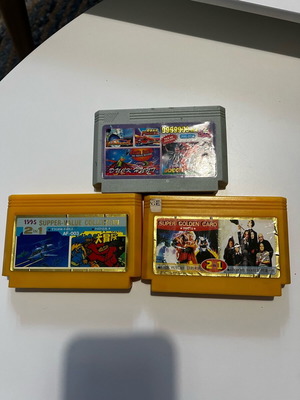 Vintage 8bit collectible game cartridges used