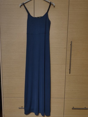 Long blue dress with leg slit like new
