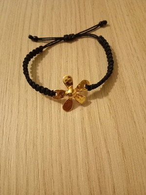 Macrame bracelet handmade adjustable, black, new