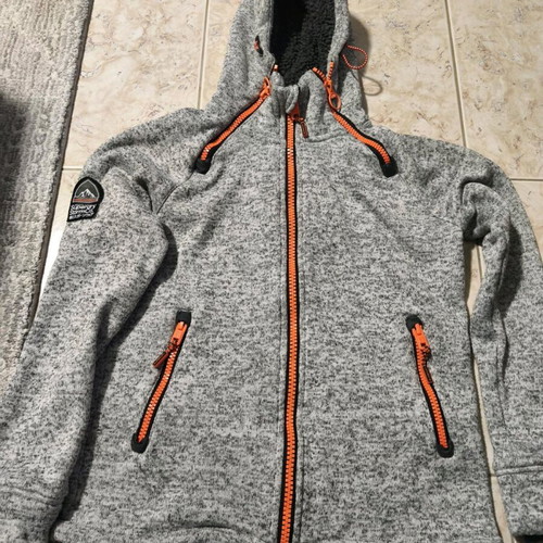Superdry gray jacket Small like new
