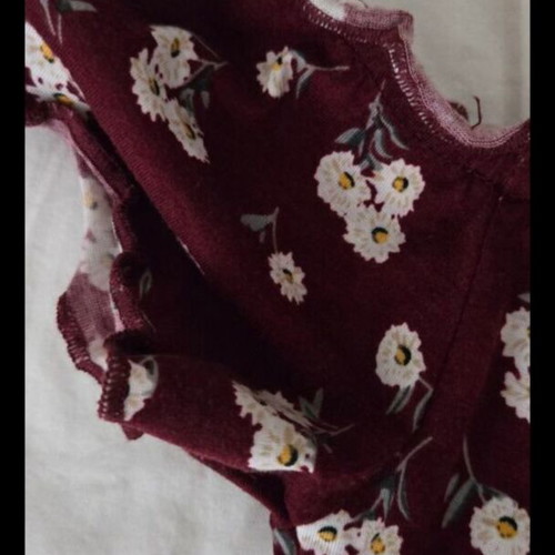 Burgundy floral off-the-shoulder women's bodysuit