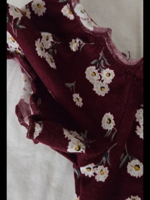 Burgundy floral off-the-shoulder women's bodysuit
