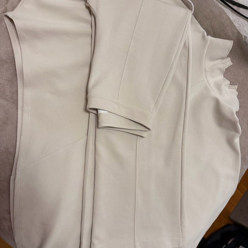 Zara set beige with asymmetrical turtleneck blouse and pants like new