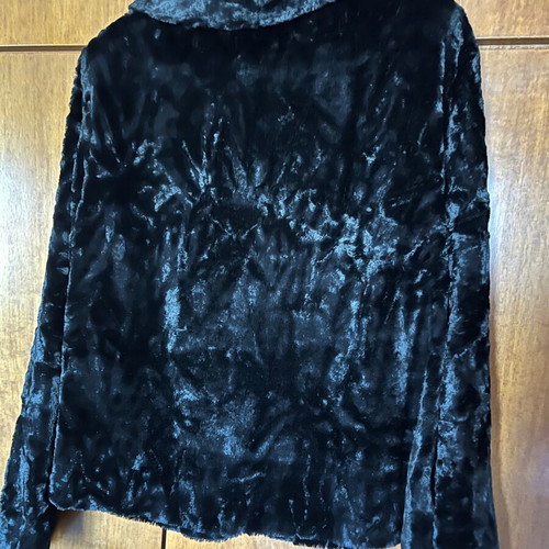 Black ecological fur jacket like new, size M