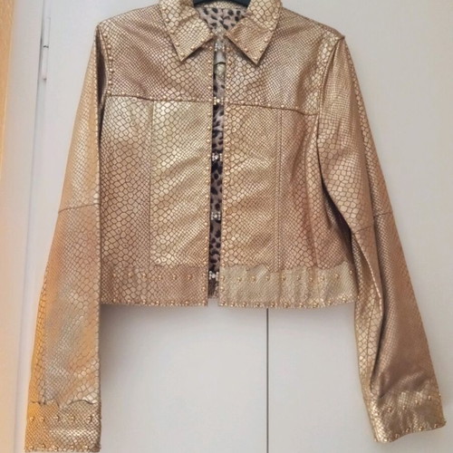 Gizia gold leather jacket new made of very soft leather