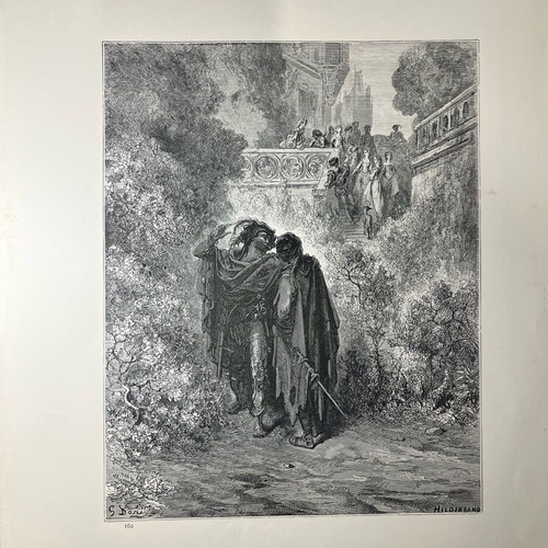 Gustave Doré engraving used 29x36 cm