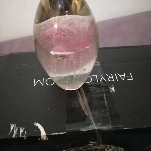 Antique paper press made of blown glass pink jellyfish
