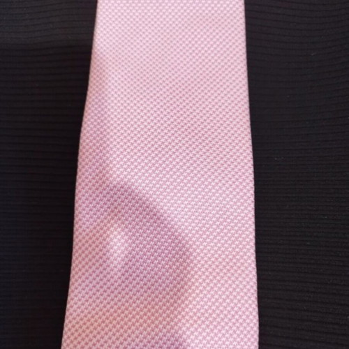 Silk tie Gino Rossini new, pink houndstooth pattern