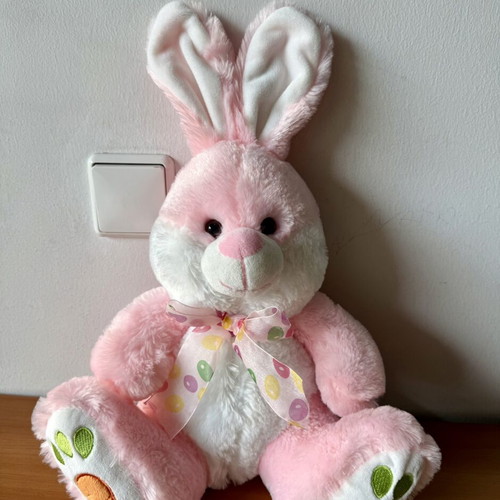 Anico International pink plush bunny stuffed animal