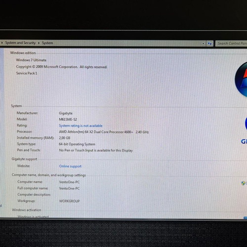 AMD Athlon 64 4600+ 2.4GHz computer with 2GB RAM and 200GB HDD used