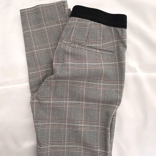 Zara women's checkered grey pants XS like new with elastic waist