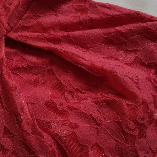 Vintage lace top used, coral to red, size M