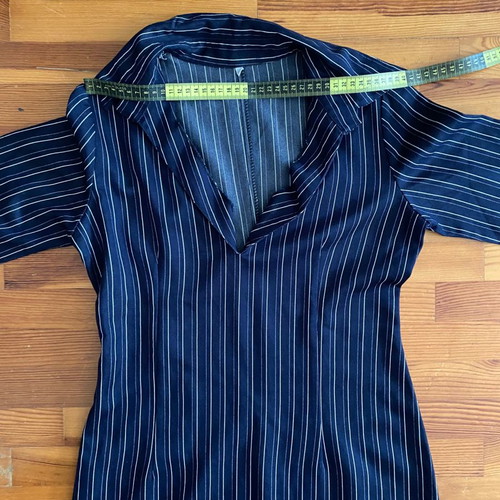 Blue striped caftan dress medium used
